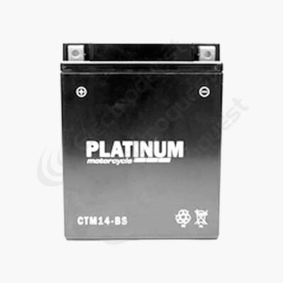 YB14AA2 Platinum Motorcycle Battery 12V 14Ah. Also known as YB14AA2, YB14A-A2, LYB14AA2, LYB14A-A2, CTM14BS, CTM14-BS, CB14AA2, CB14A-A2