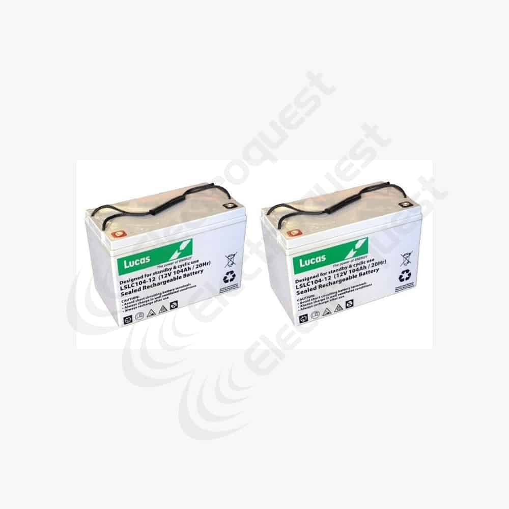 pair of Lucas lslc104-12 (SLC104-12) leisure, deep cycle and renewable energies battery