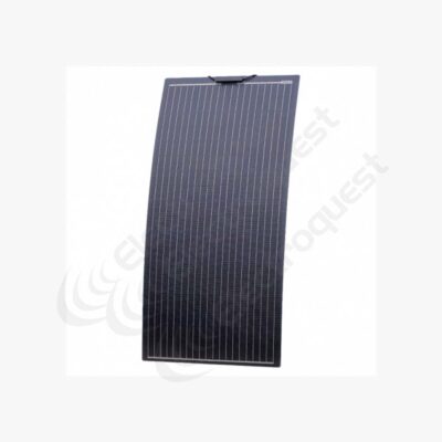 image of a 160 watt reinforced semi flexible solar panel black in colour