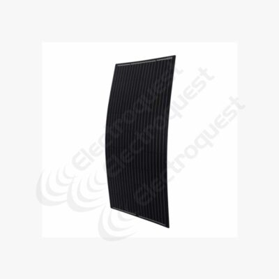image of a 200 watt reinforced semi flexible solar panel black in colour